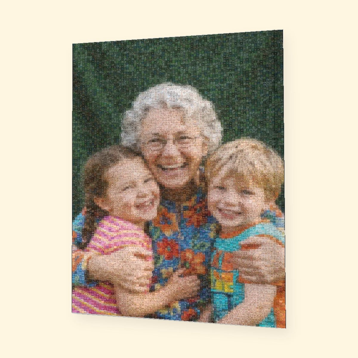 Photo mosaic on brushed aluminium