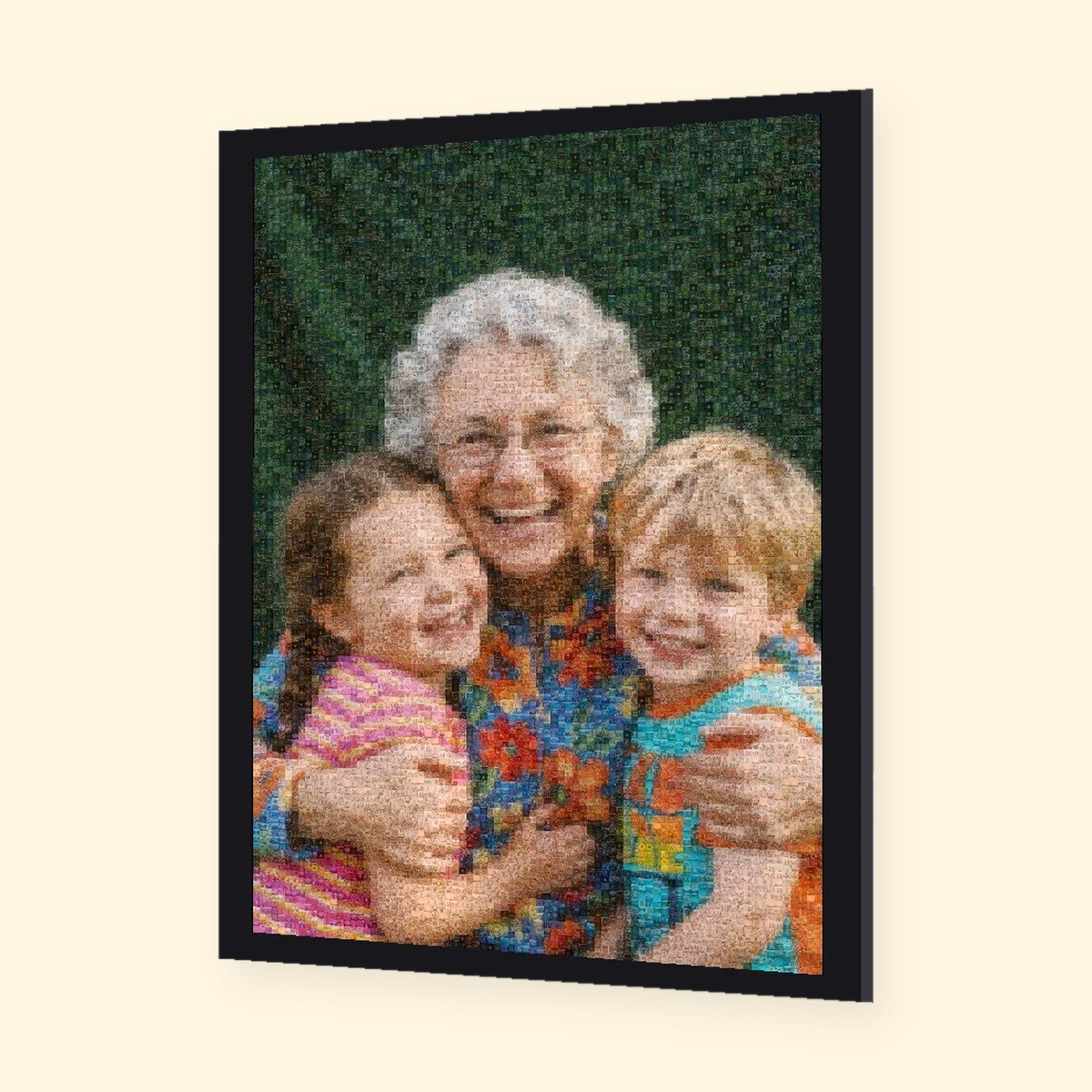 Photo mosaic in a frame